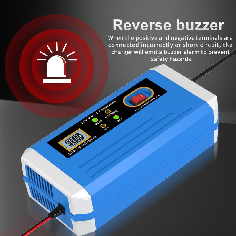 Încărcător Baterie 10 Amperi 12V & 24V Complet Automat Inteligent Încărcător Baterie Auto cu Menținător Baterie, Încărcător de Întreținere și Baterie D