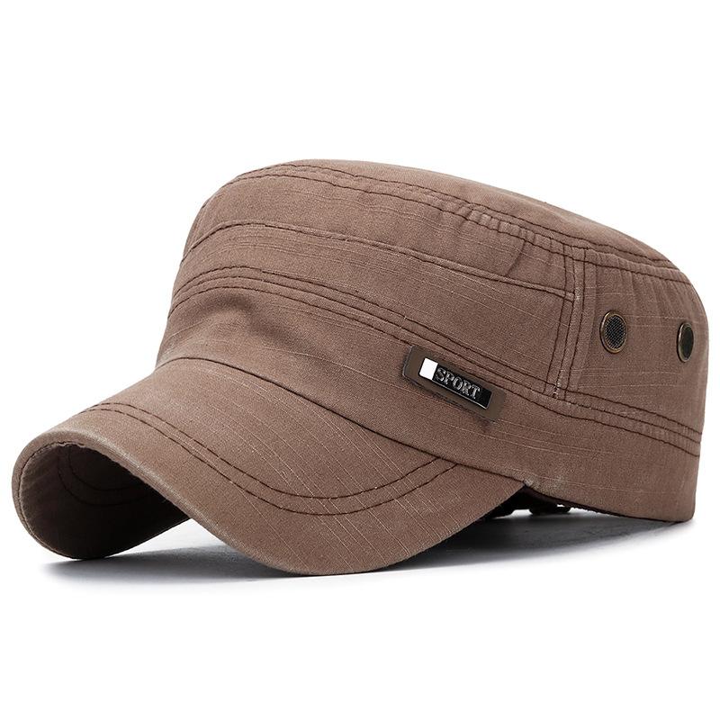 Vintage Gewassen Katoen Militaire Petten Platte Top Baseballpet Verstelbaar Passend Dikkere Pet Zonbescherming Mannen Vrouwen Cadetten Legerpet