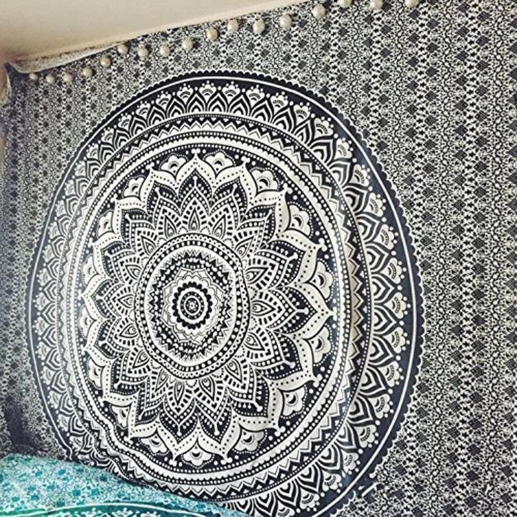 Polyester Mandala Print Tapestry Wall Hanging Carpet Throw Yoga Beach Mat Blanket Large 150*200cm Sleeping pad wall art Tapestry