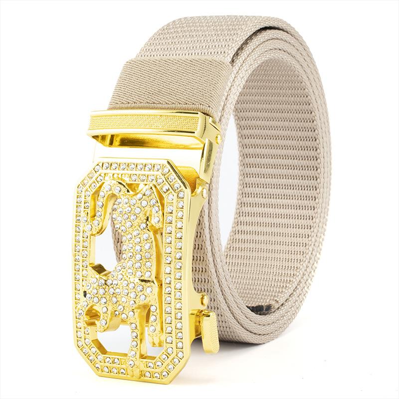 Zodiac Tiger Nytt Nylon Automatisk Spenne Herrebelte 3,5 cm Personalisert Innlagt Legeringsspenne Belte
