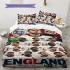 Biancheria da letto con motivo della Nazionale di Calcio Inglese, Set Copripiumino Federa Regalo di Compleanno per la Casa(1 * copripiumino + 2 * federa, senza nucleo)