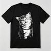 Halftone Cat Graphic T-Shirt Black Streetwear Tee