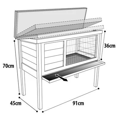 FLAMINGO Bunny 90 Rabbit Hutch, Brown, 91 x 45 x 70 cm