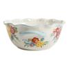 Sweet Romance Blossom Serving Bowl with Handles Scalloped Edge Microwave Dishwasher Safe Large Ceramic Bowl Decorative Kitchen