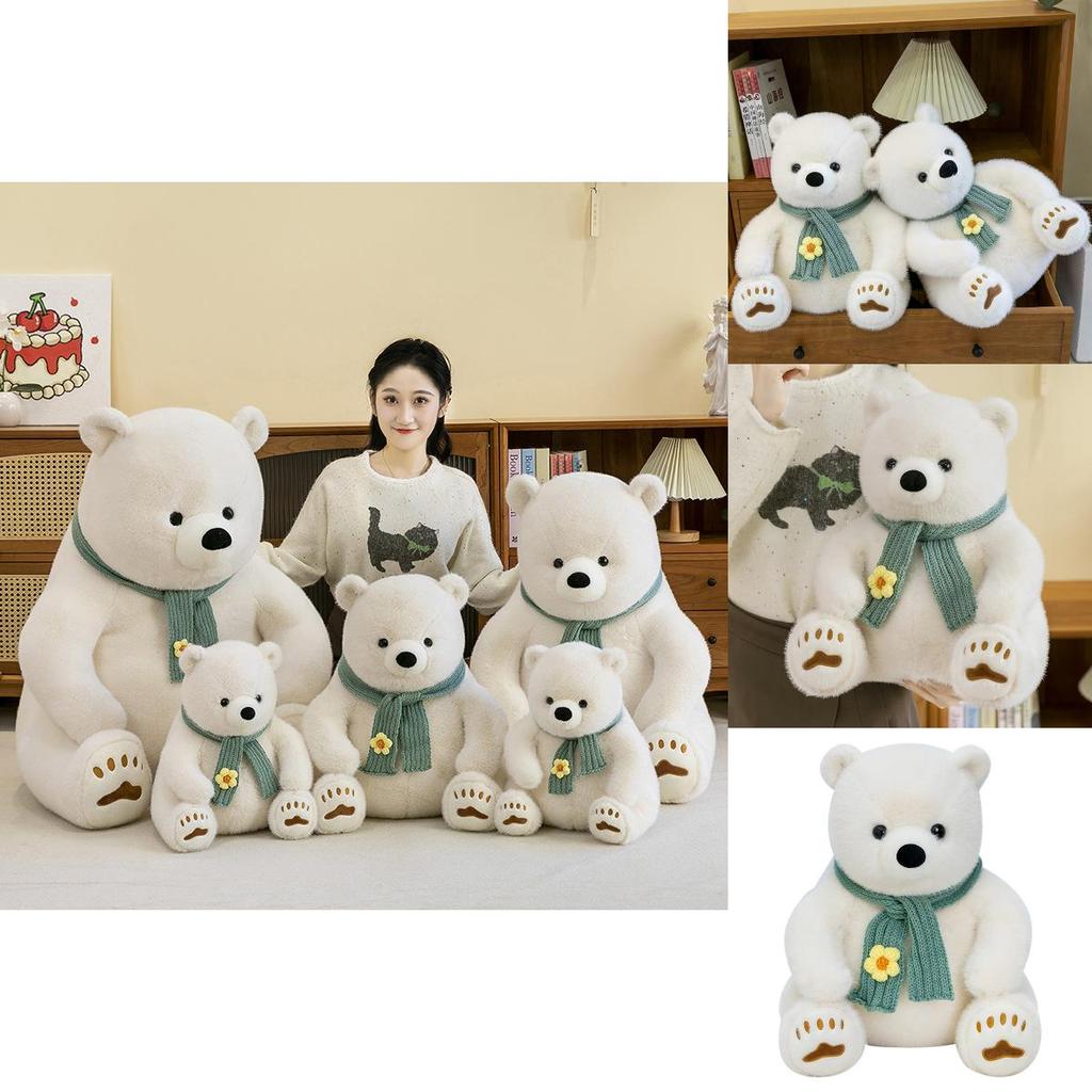 Teddy Bear Plush Toy With Pp Cotton Filling Soft Short Fur Stuffed Animal For Kids Bedroom Decor