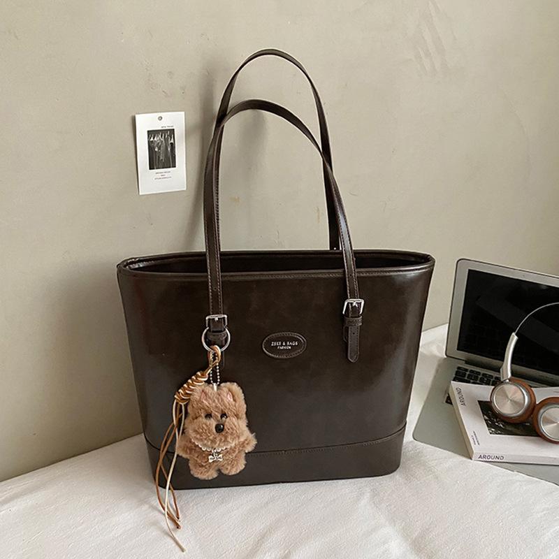 

Stylish retro simple large-capacity tote bag large bag 2025 new fashion commuter bag women s shoulder bag separate bag