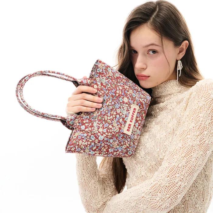 SHOPPER VINTAGE [FLOWER-BROWN]-MINI