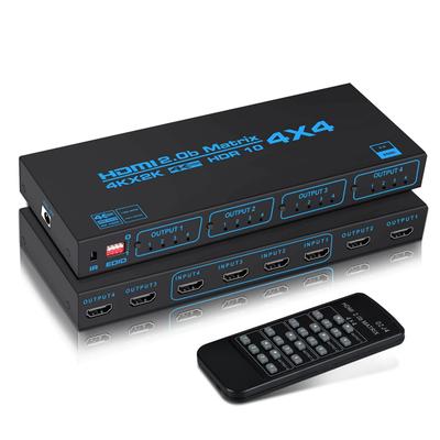 4K 60HZ HDMI Matrix Switch 4x4 4 Είσοδοι 4 Έξοδοι HDMI 2.0 Matrix Switcher Splitter με Εξαγωγέα SPDIF EDID Έλεγχο IR HDCP 2.2 ARC