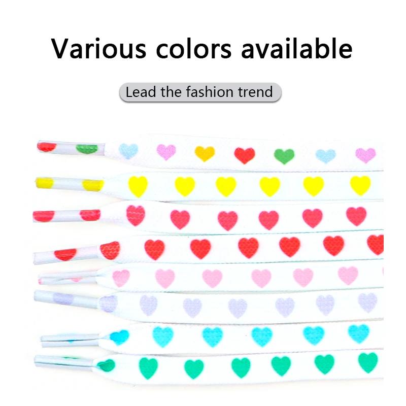 Flat Shoelace Love Heart Shoelaces for Sneakers Casual High Canvas Shoe Laces for AF1/AJ1 Women Men Shoestrings Shoes Accesories