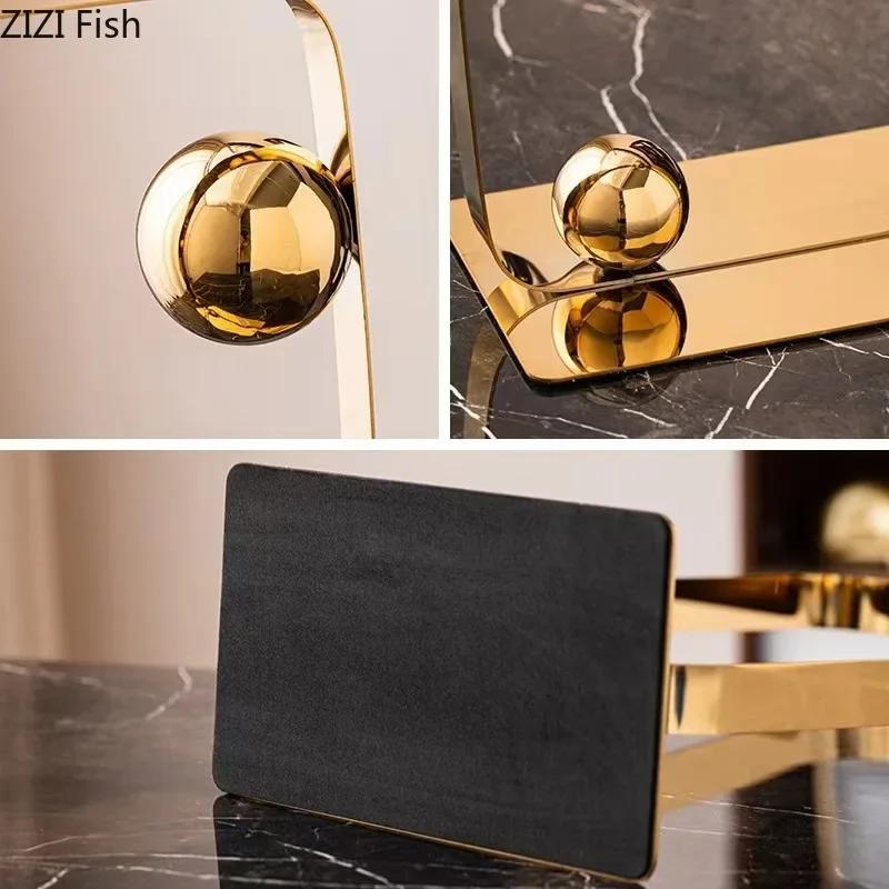 Rectangular Metal Frame Suspension Ball Geometric Artwork Ornaments Desk Decoration Golden/silver Abstract Crafts Modern Decor