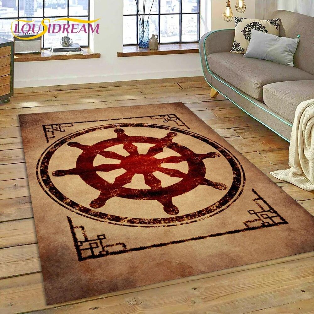 Viking Nordic Odin Valhalla Cartoon Valknut Carpet Rug for Home Living Room Bedroom Sofa Doormat Decor,kid Area Rug Non-slip Mat