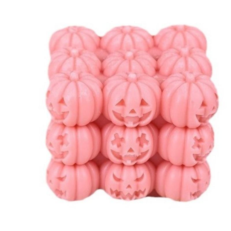 Silicone Candle Mold Reusable Halloween Candle Mold 3d Pumpkin Resin Mould Silicone Pumpkin Cube Candle Mold For Gifts Home Art