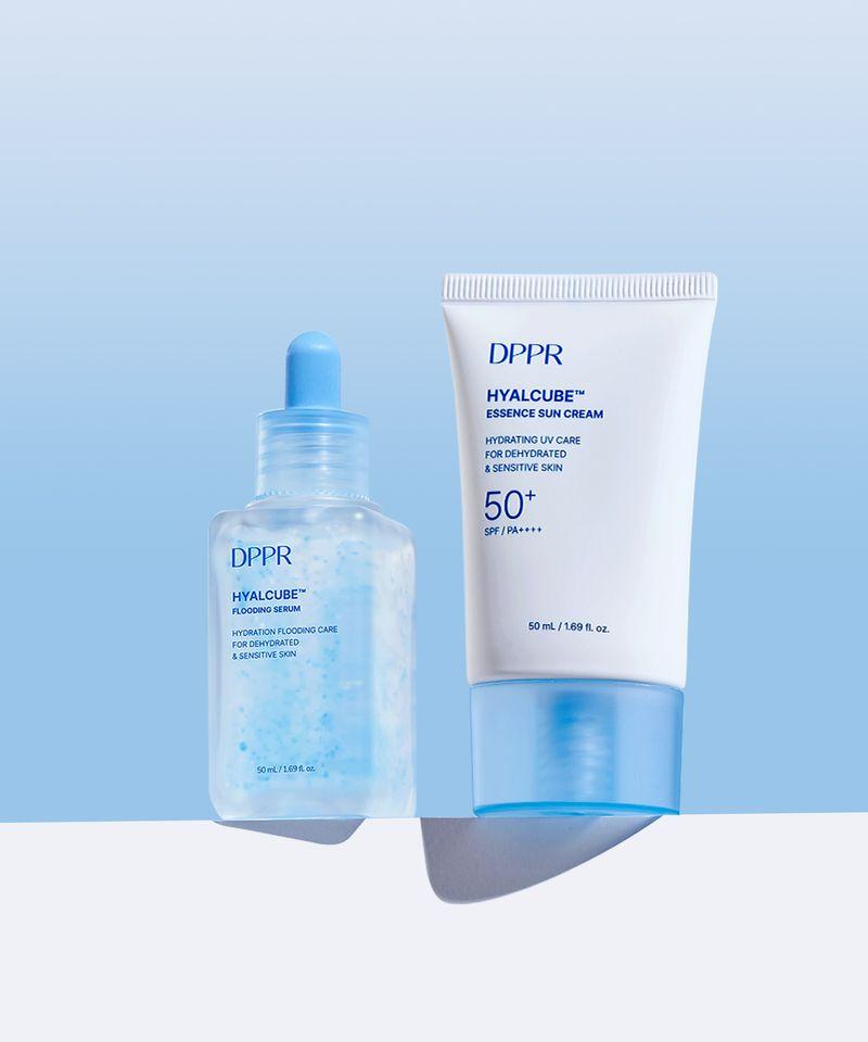 [2 SET] Hyaluronic Acid HyalCube Essence Sunscreen 50ml + Hydration Serum 50ml