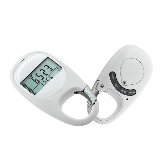 3D-Schrittzähler mit Karabiner Digitalanzeige Genaue Schrittzählung Distanzmesser Herren Damen Kinder Senioren 7 Tage Speicher Kalorienzähler