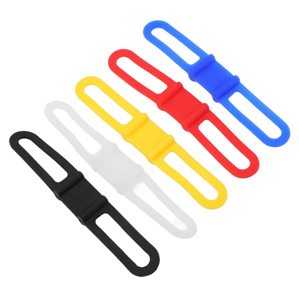 DUUTI 5pcs Bike Silicone Band Multipurpose Cycling Fixed Straps Flashlight Mount Holder for Mountain Bike