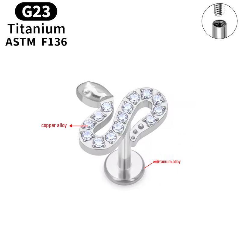 G23 Titanium Butterfly Lip & Ear Cartilage Stud Earrings with Internal Thread - Simple, Luxurious Design for Women's Piercings