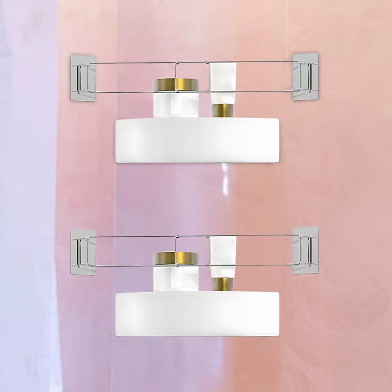 Adjustable Sleek Storage Bar Telescopic Stainless Steel Shelf Bar RV Shower Corner Telescopic Storage Bracket RV Accessories