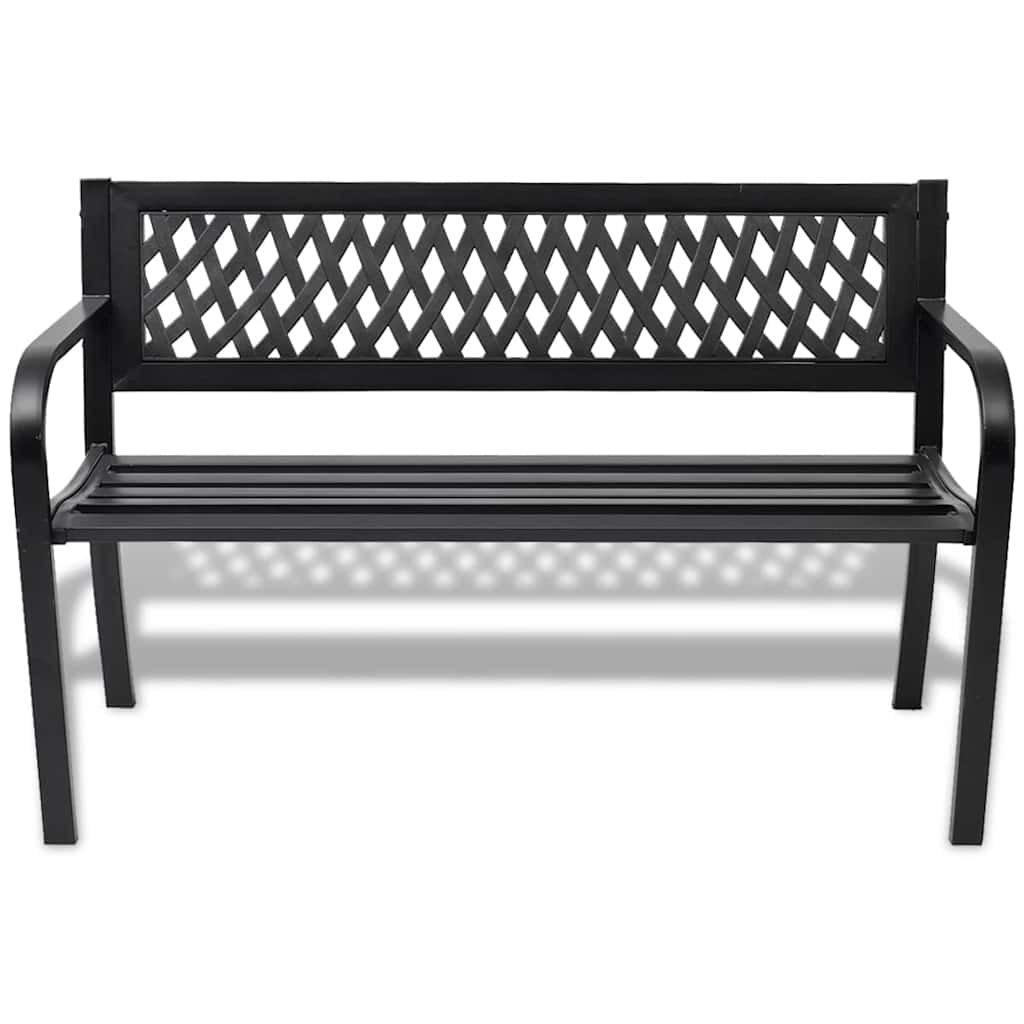 vidaXL Gartenbank 118 cm Stahl Schwarz