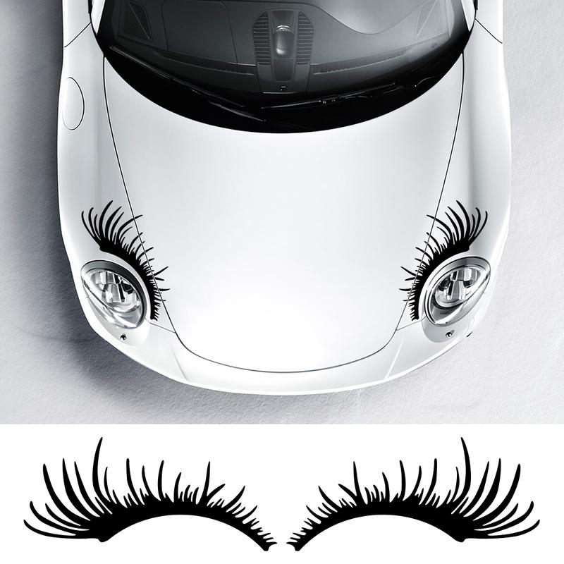 Car Front Light Vinyl Stickers Cover for Cars SUV Pickup Truck Cute Long Eyelash Graphics Decor Decals Auto Tuning Accessories