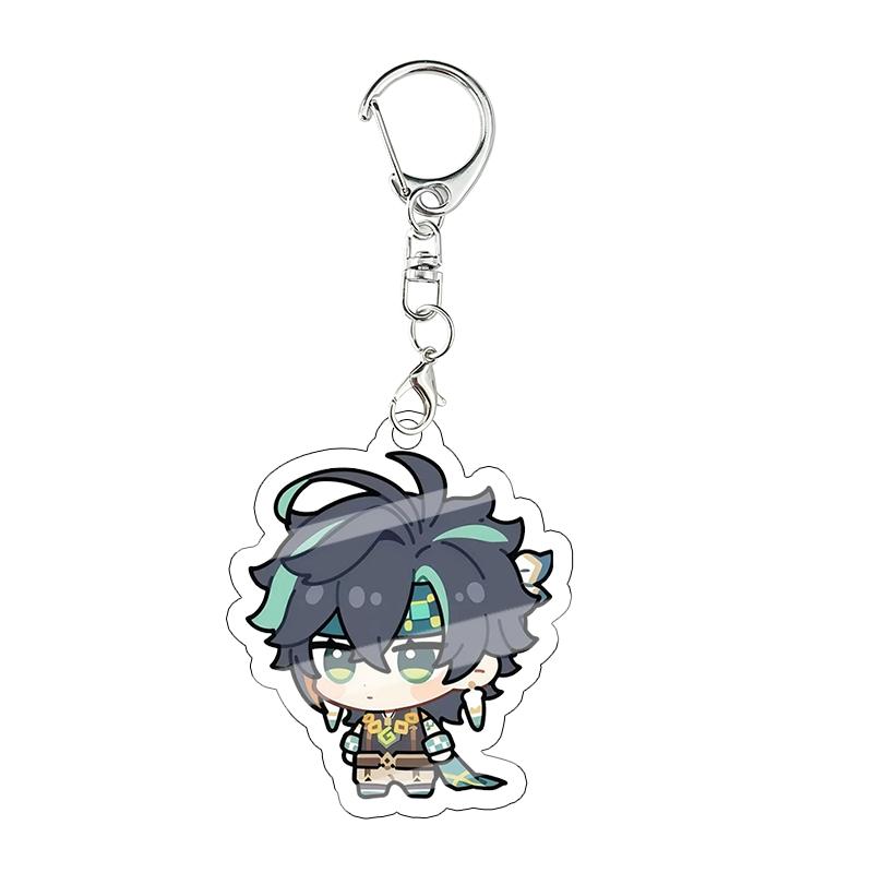 Genshin Impact Kinich Furina Layla Acrylic Keychain Decoration Accessories Pendant Keychain Characters Figure Bag Birthday Gift