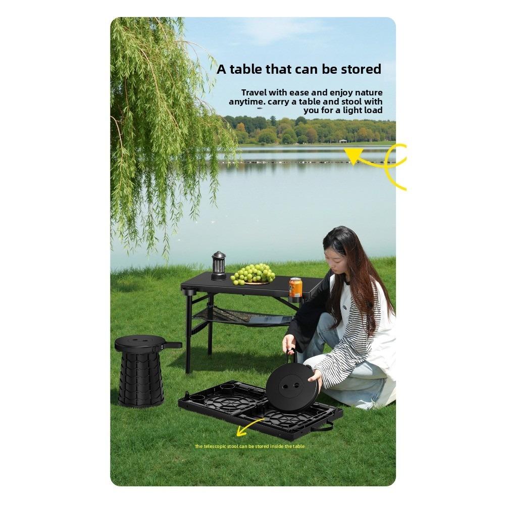 No Assembly Camping Table Lightweight Portable Foldable Outdoor Picnic Travel Desk for Hiking Market Stall