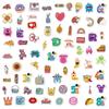 100 Small Size 4cm Cute Creative Graffiti Mix and Match Sticker Q Version English Letters Animal Stickers
