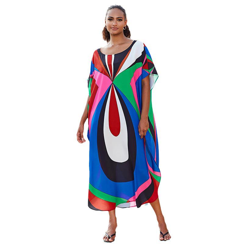 Elegant Plus Size Bikini Cover-Up: Sun Protection Loose Long Beach Dress