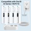 Бездротова магнітна зарядна база та 4 захисні кришки для насадок, сумісні з електричними зубними щітками серії Oral B iO 7 8 9 10