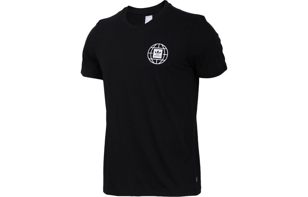 Adidas Originals T Shirts Men s Black Crew Neck Moderate Straight Fit CF5838 S