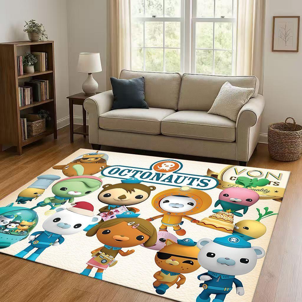 Cute Octonauts Barnacles Cartoon Living Room Non-Slip Area Rug Carpet for Bedroom Playroom Sofa,Easy Clean Home Decor Doormat