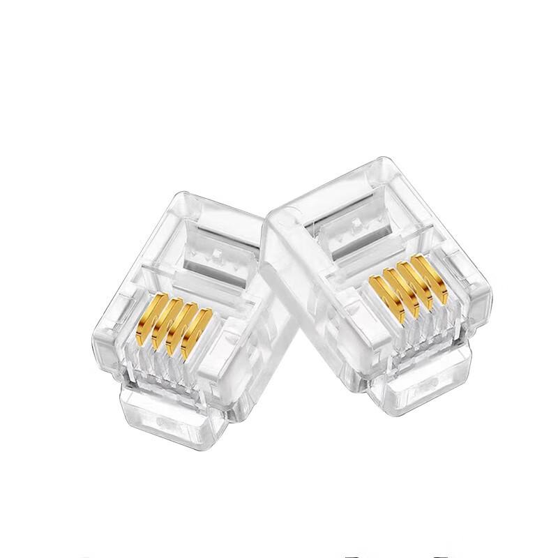 YaoKe RJ11 4-Core Telephone Connectors (100-Pack)