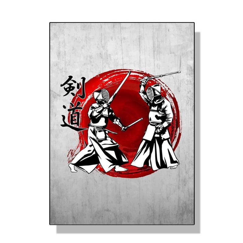 Vintage japanische Kampfkünste, Judo, Jujitsu, Karate, Kendo, Taekwondo, Poster, Leinwand, Gemälde, Wandmalerei, Heimdekoration für Zimmer, Geschenk