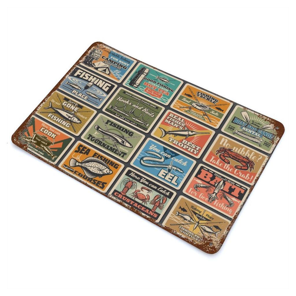 1-Pack vintage distressed metal plaque, 20×30cm and 30×40cm, rustic wall decoration for bar, garage or restaurant