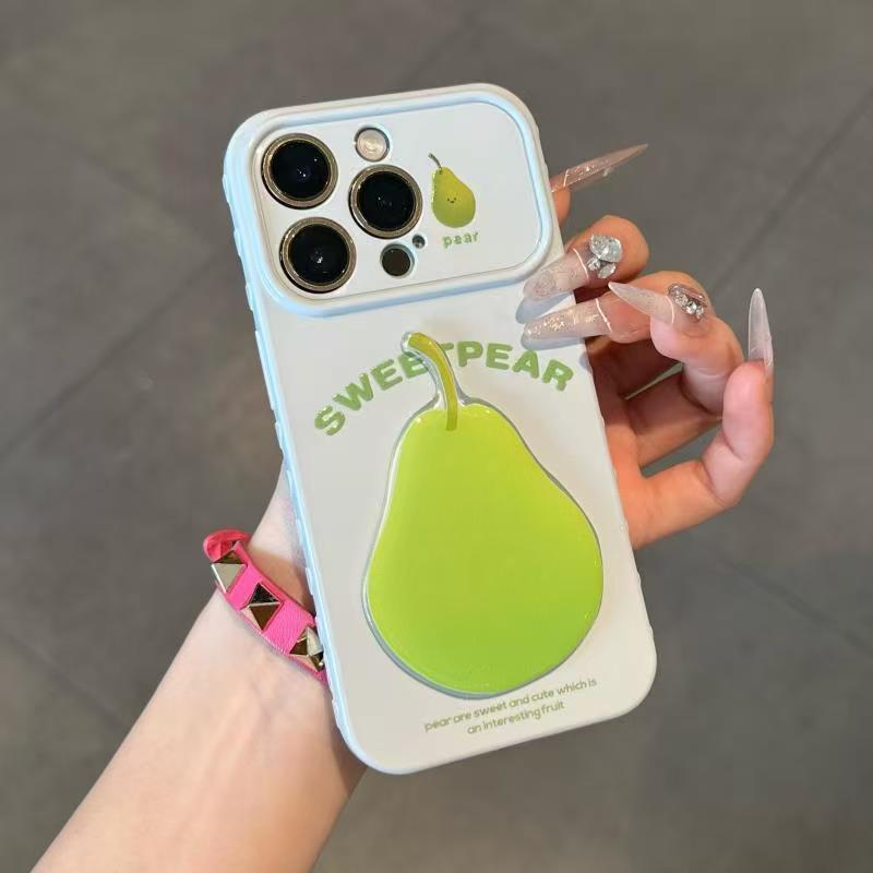 English fruit mobile phone case is suitable for Apple 17promax mobile phone iphone16Pro love window mobile phone case