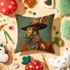 Rabbit Portrait Renaissance Cushion Cover Plush Fabric Soft DoubleSided Printed Sofa Warm Winter Home Gift Pillow Cover