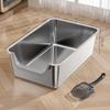 Large Stainless Steel Top-Entry Cat Litter Box with Anti-Splash Design and Deodorizing Features
