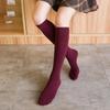 1 Pair Women's Socks Autumn Winter Fashion Long Socks Preppy Style Knee Socks Solid Color High Elastic