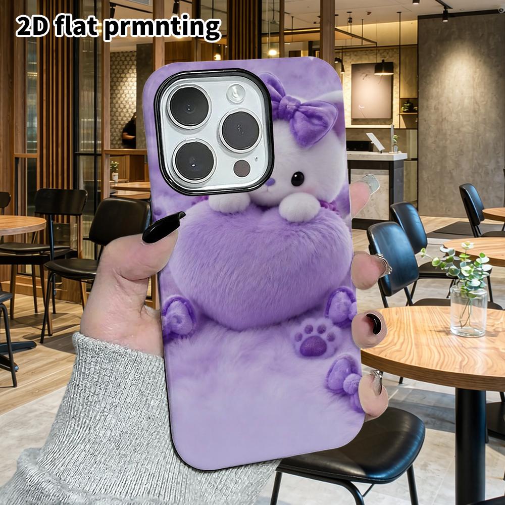 Phone Case: 2D Flat Design Suitable for iPhone 18 17 16 15 14 13 Pro Film Protective Case, Couple Style, Milky White Kitten, Christmas and Halloween G