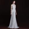 2026 European and American summer new elegant temperament style niche design lace splicing neck deep V dress