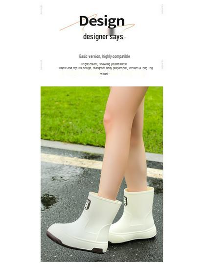 2025 Dámská móda Vodotěsné holínky - Teplé, Krátké, Silná podrážka, Boty z měkké gumy