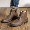 New Retro Designer Leather Men Boots Outdoor Mens Ankle Boots Winter Casual Shoes Spring Male Work Boots Classic Handmade Boots