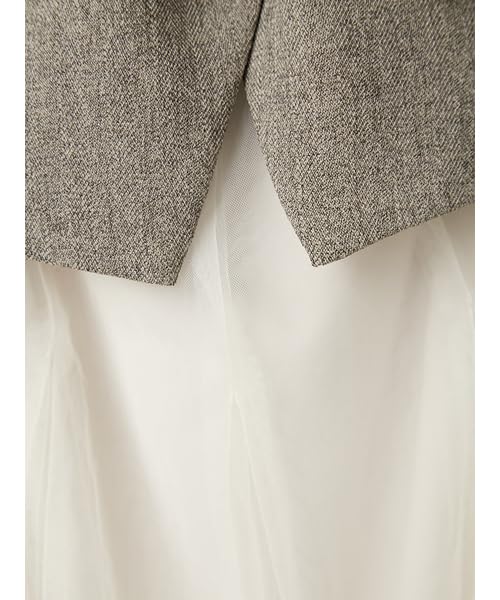 Belted Vest Tulle Skirt Set FWFO254146 GRY 1