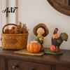 Waterproof Garden Holiday Accents Autumn Harvest Figurine Ornament, Decorative Resin Statue, Turkey/Scarecrow/Pumpkin Unique Gift for Friends Tabletop