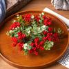 Eukalyptus Weihnachts-Kranz Kerzenring Beeren Kerze Dekorative Tischdeko Zubehör Kerzenhalter Kranz