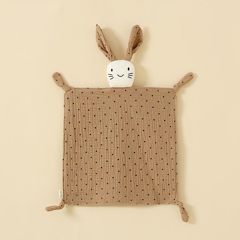 Baby Animal Cotton Swaddle With Plush Rabbit Toy For Sleep And Comfort