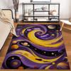 Galaxy-Inspired Rug with Golden Swirls, Planets, and Starry Sky Suitable for use as an anti-slip for living room bedroom sofas