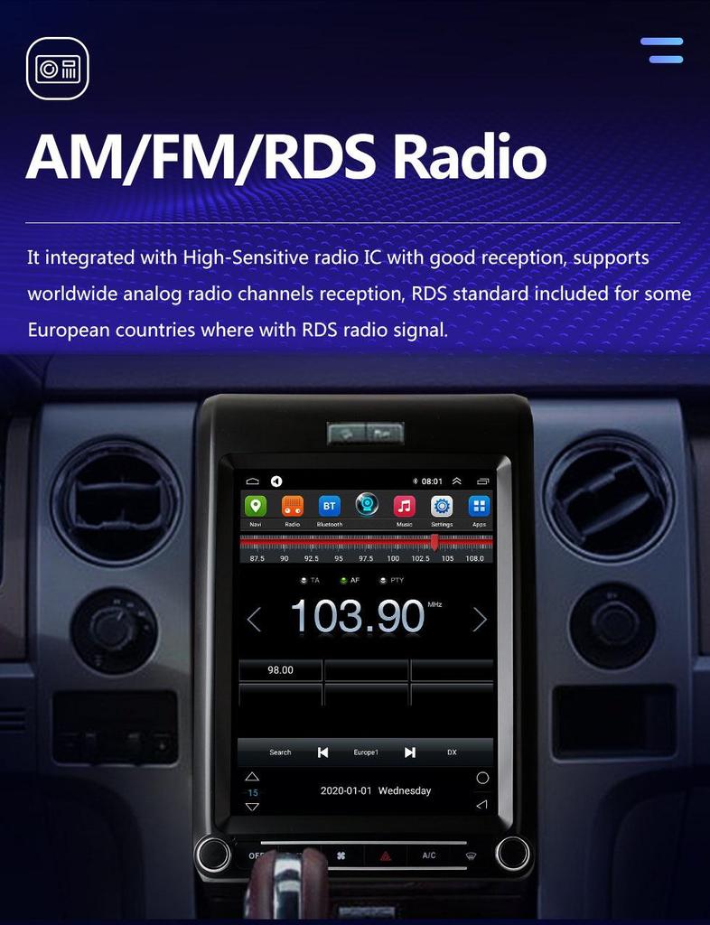 Android GPS Navigation & Bluetooth CarPlay for 2009-2014 Ford Mustang F150