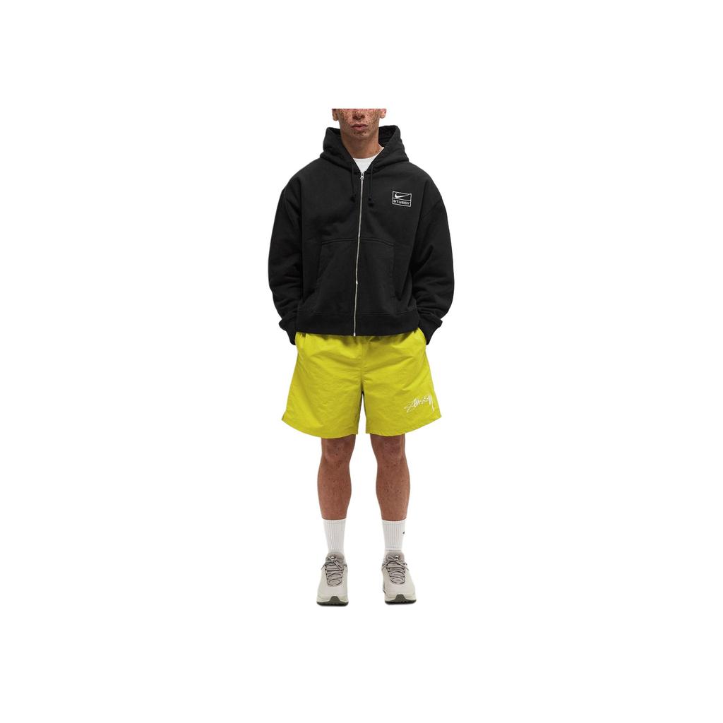 Nike X Stussy Collaboration FW23 Logo Print Waterproof Casual Shorts Unisex Bottoms Light-Green FJ9167-344