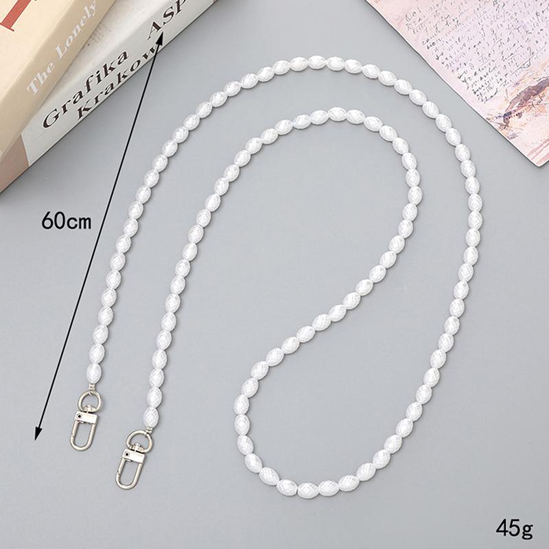 120Cm Bag Chain For Handbag Handles Butterfly Beaded Phone Lanyard Diy Purse Replacement For Shoulder Bag Straps Pearl Belt