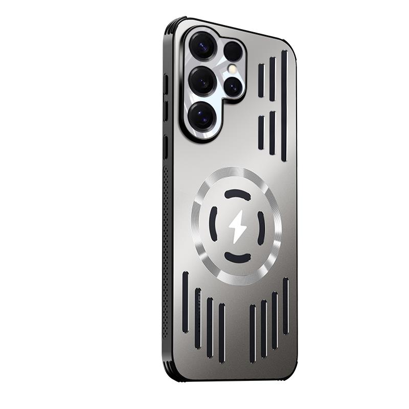 Hard Metal Heat Dissipation Magnetic Wireless Charger Cover For Samsung Galaxy S25 Plus Ultra S25Ultra Cool Protective Back Case